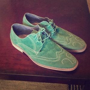 Suede wingtip dress shoes